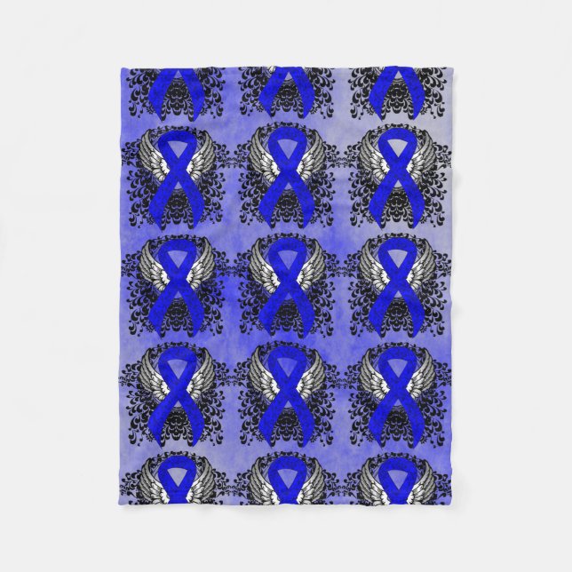 Cobertor De Velo Fita de Consciência Azul com Asas (Frente)