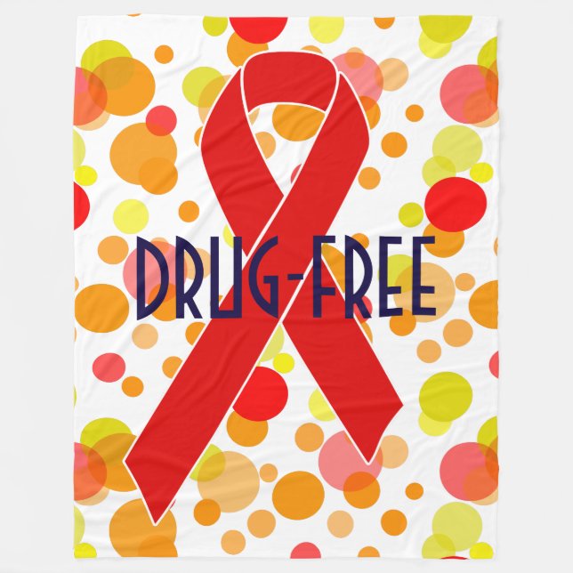 Cobertor De Velo Fita de Consciência Vermelha + sua mensagem (Frente)