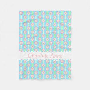 Cobertor De Velo Fitas da flor das bolinhas do primavera