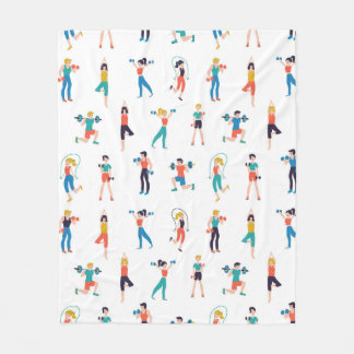 Cobertor De Velo Fitness center seamless pattern vintage illustrati