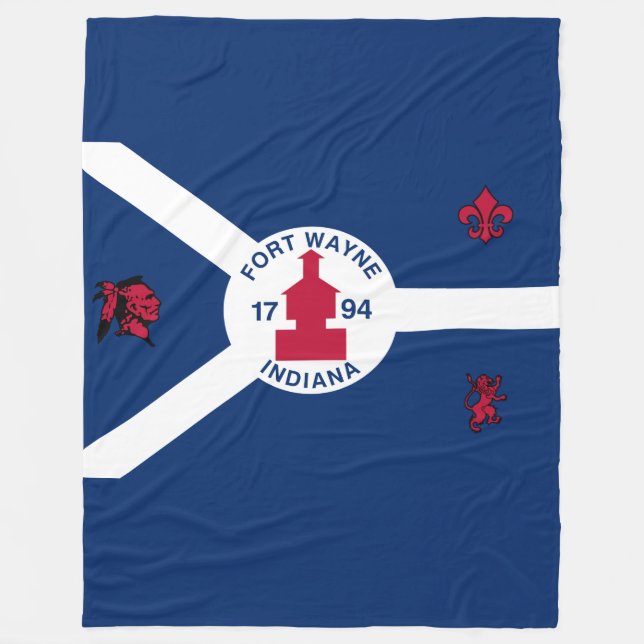 Cobertor De Velo Flag Fort Wayne, Indiana Fleece Blanket (Frente)