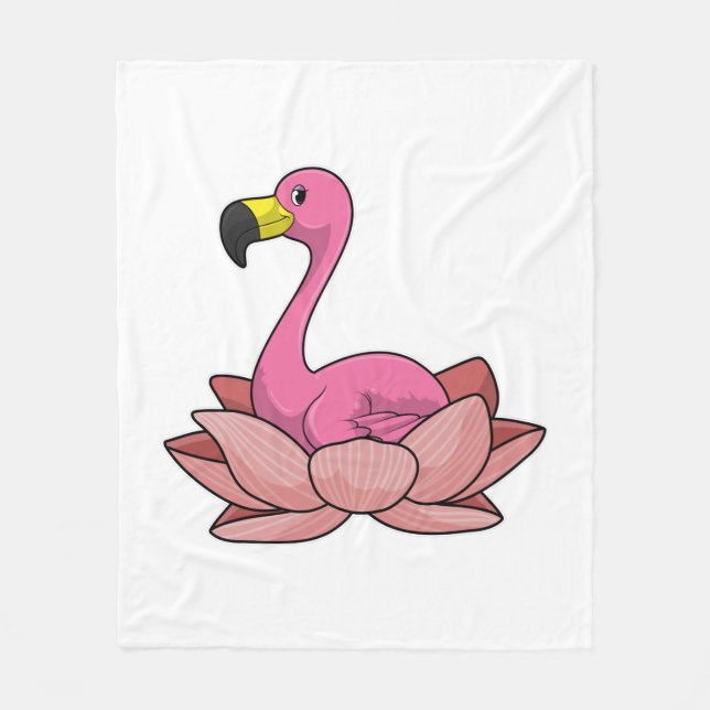 Cobertor De Velo Flamingo com flor de Lotus (Frente)