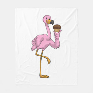 Cobertor De Velo Flamingo com Muffin