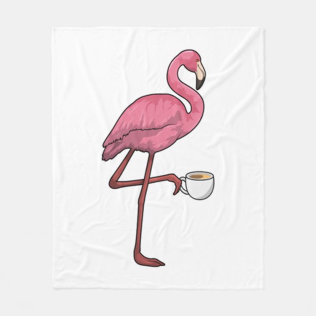 Cobertor De Velo Flamingo com Taça de Café (Frente)