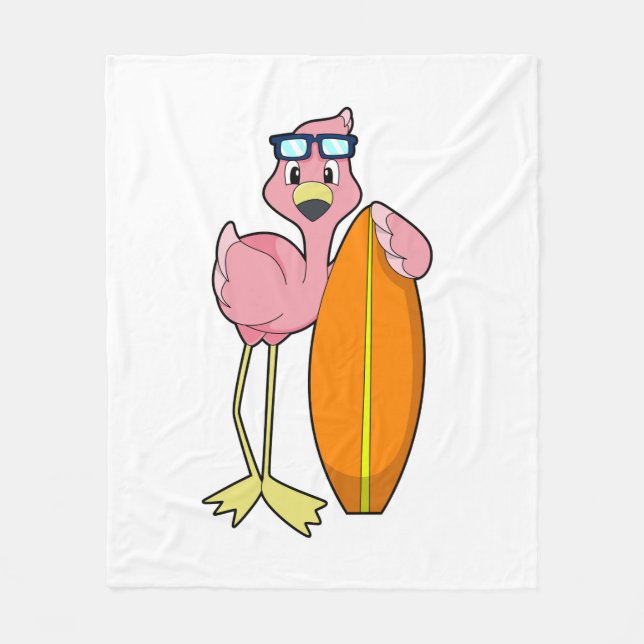 Cobertor De Velo Flamingo como Surfer com Surfboard.PNG (Frente)