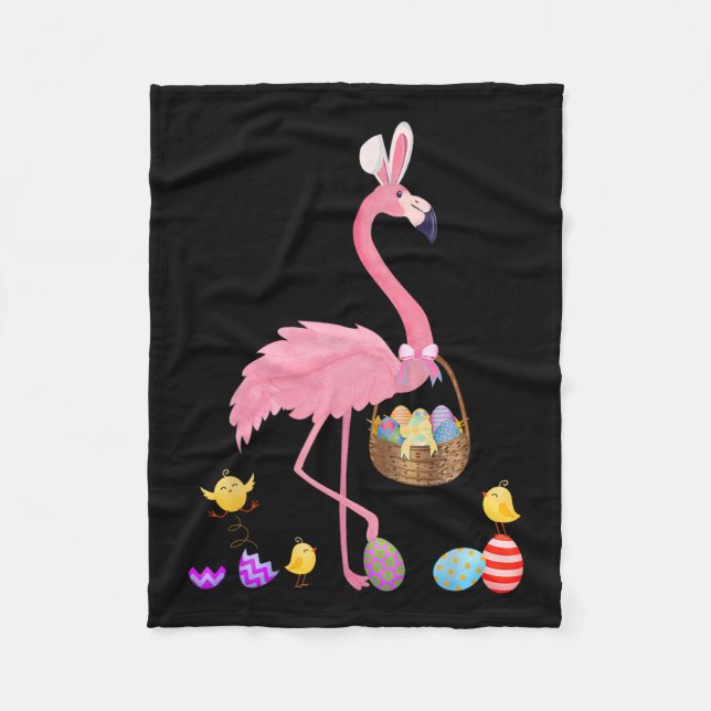 Cobertor De Velo Flamingo de Páscoa bonito com Páscoa de Páscoa (Frente)