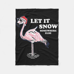 Cobertor De Velo Flamingo Deixe Nevar em Outro Lugar Natal