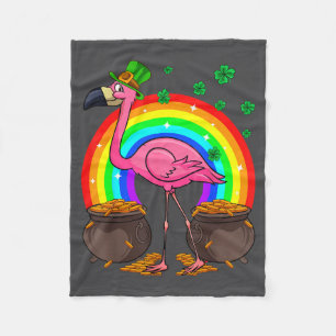 Cobertor De Velo Flamingo engraçado duende irlandês Dia de São Patr