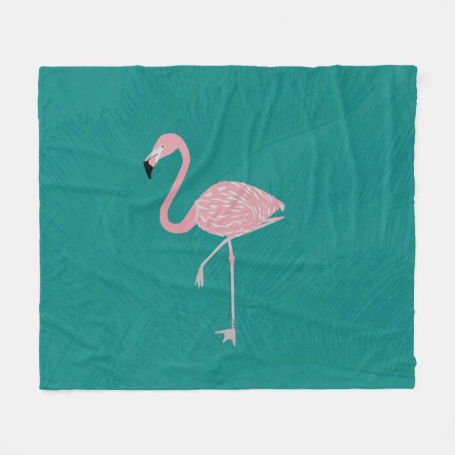 Cobertor De Velo Flamingo Fleece Blanket (Frente (Horizontal))