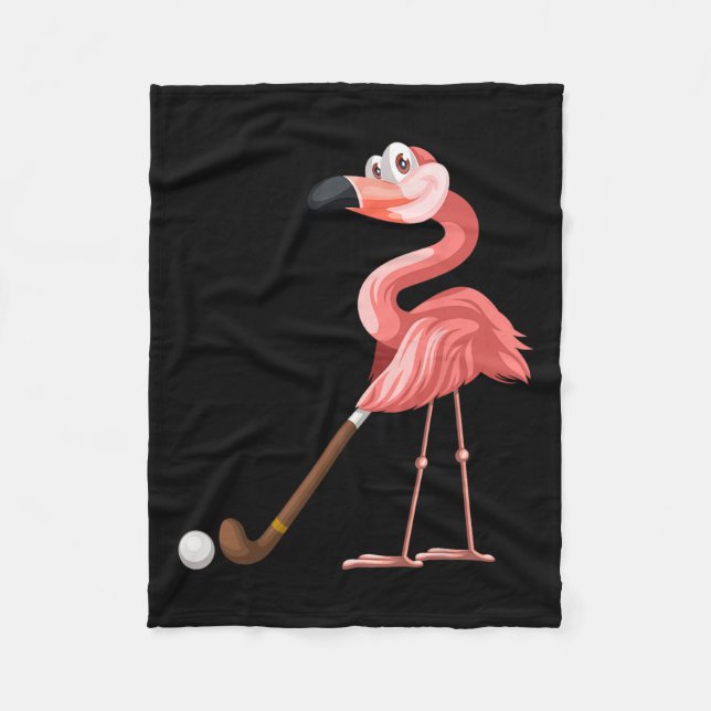 Cobertor De Velo Flamingo Hockey Flamingo Jogando Hóquei (Frente)