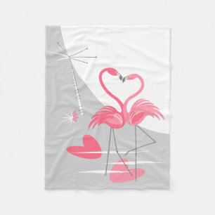 Cobertor De Velo Flamingo Love Large Moon velo pequeno cobertor