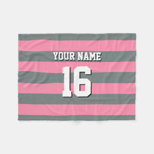 Cobertor De Velo Flamingo Pink Team Jersey Preppy Stripe