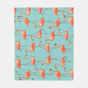 Cobertor De Velo flamingo realista: padrão de aves vintage