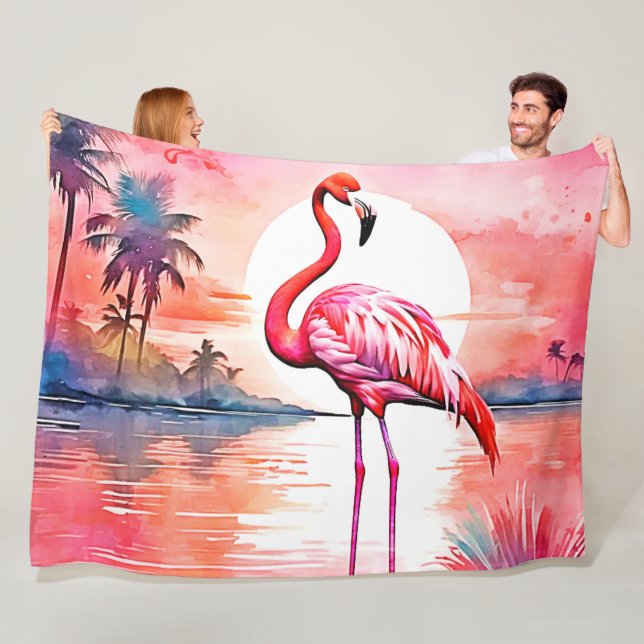 Cobertor De Velo Flamingo Sunset Rosa (In Situ)