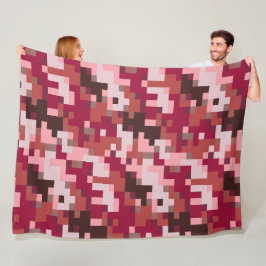 Cobertor De Velo Flancelo da Camuflagem Vermelha Digital