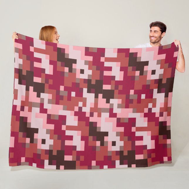 Cobertor De Velo Flancelo da Camuflagem Vermelha Digital (In Situ)