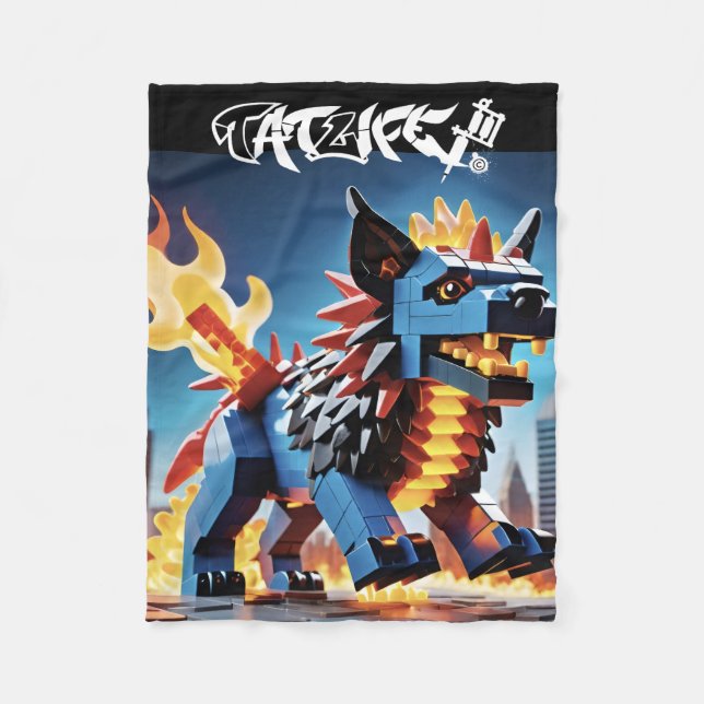 Cobertor De Velo Flancelo de Bloco Robo (Frente)