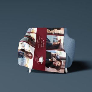 Cobertor De Velo Flandres multifoto moderna de burgundy