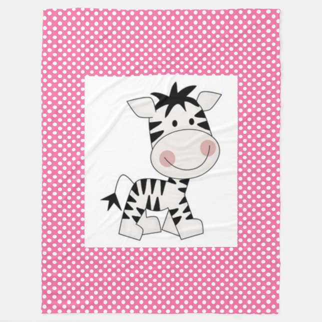 Cobertor De Velo Flece Blanket/Bebê Zebra (Frente)