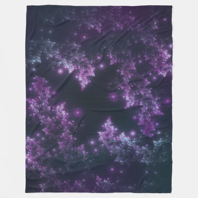Cobertor De Velo Flece Blanket Fractal deixa brilho violeta (Frente)