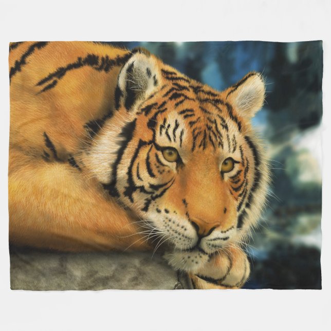 Cobertor De Velo Flece Blanket/Tigre (Frente (Horizontal))