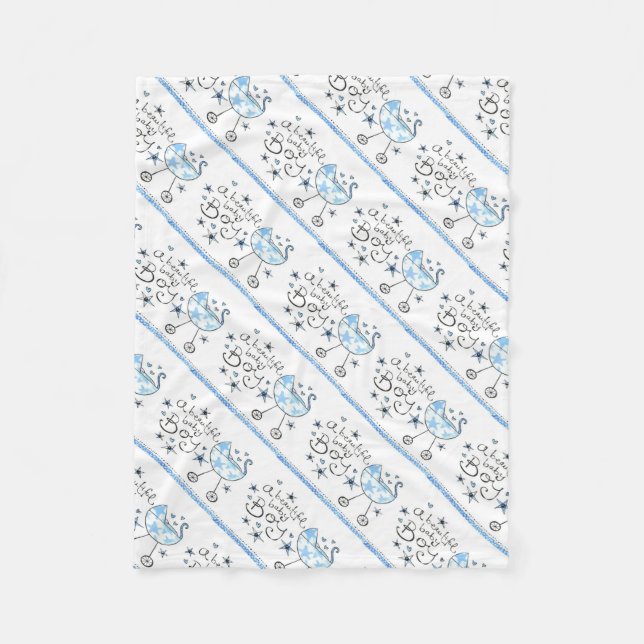 Cobertor De Velo Flece Blanket/Um Bebê Bonito E Carruagem (Frente)