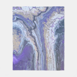 Cobertor De Velo Fleece Blanket Abstract Purple & Gold Mineral Vein