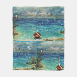 Cobertor De Velo Fleece Blanket Barcos à vela Stormy Seas ANNSLEE
