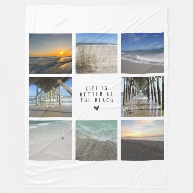 Cobertor De Velo Fleece Blanket-Beach (Frente)