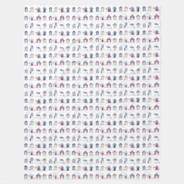Cobertor De Velo Fleece Blanket - Beach Huts