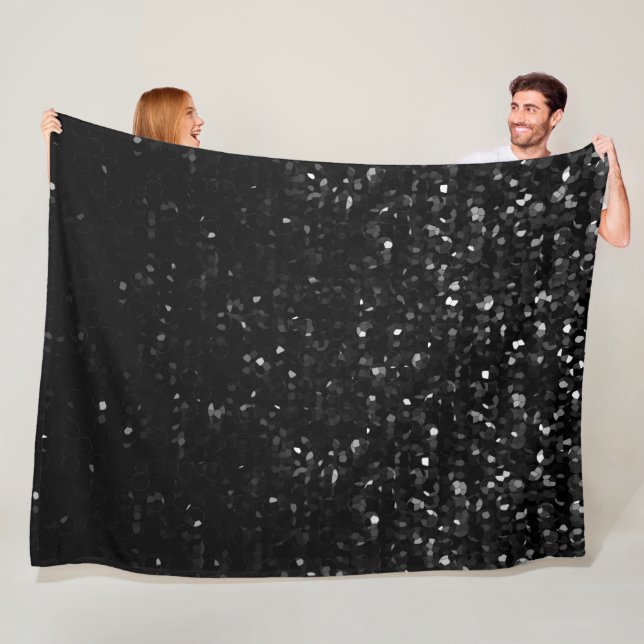 Cobertor De Velo Fleece Blanket Black Crystal Bling Strings (In Situ)