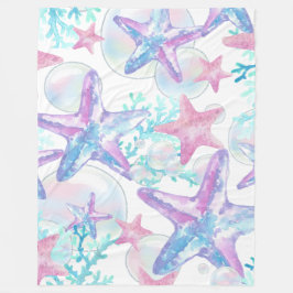 Cobertor De Velo Fleece Blanket Bonito Pink Starfish Padrão