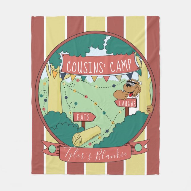 Cobertor De Velo Fleece Blanket Camp Bear Personalize (Frente)