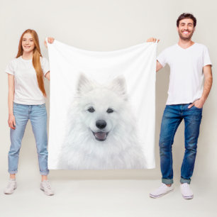 Cobertor De Velo Fleece Blanket, Cão Samoyed por Miart