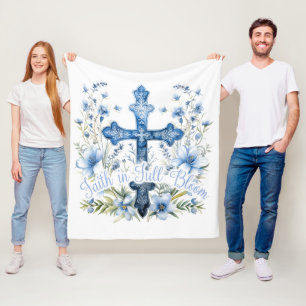 Cobertor De Velo Fleece Blanket Christian Faith em Cheio Bloom
