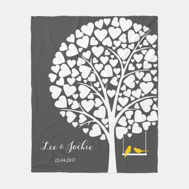 Cobertor De Velo Fleece Blanket de aniversário de casamento persona (Frente)