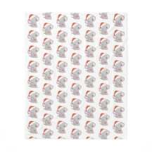 Fleece Blanket de Elefante de Natal