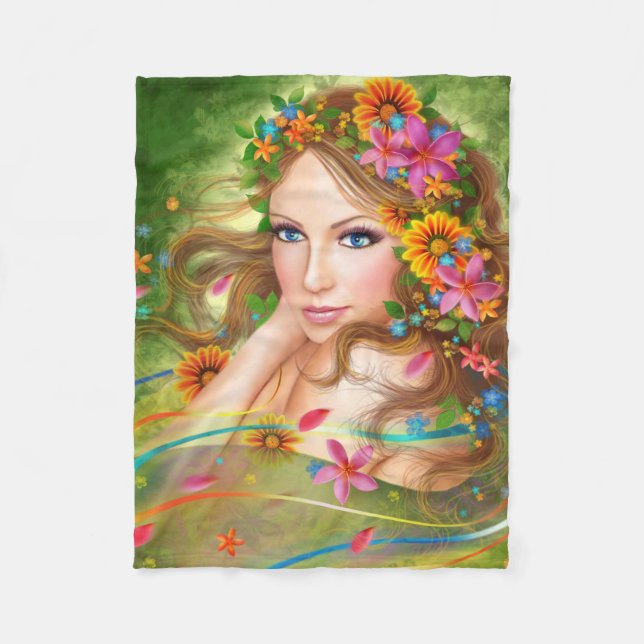 Cobertor De Velo Fleece Blanket, Fantasy Linda Fada de Sumo (Frente)