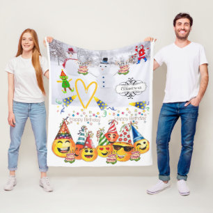 Cobertor De Velo Fleece Blanket Feliz Natal Parabéns