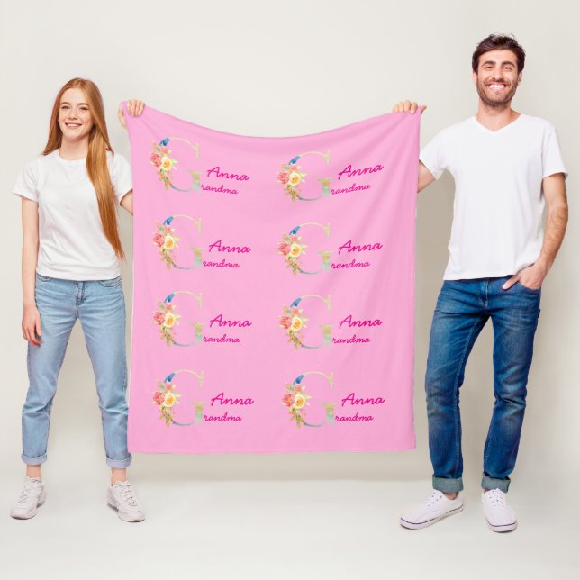 Cobertor De Velo Fleece Blanket For Grandma With Name (In Situ)