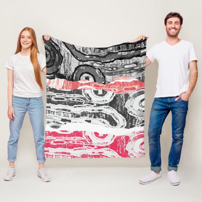 Cobertor De Velo Fleece Blanket – Friction Lands Abstract Design (In Situ)
