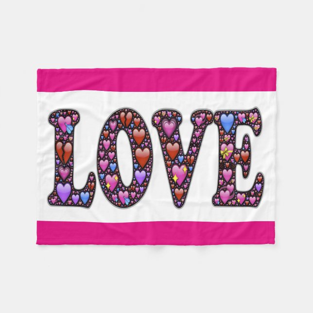 Cobertor De Velo Fleece Blanket/Love (Frente (Horizontal))