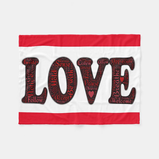 Cobertor De Velo Fleece Blanket/Love (Frente (Horizontal))