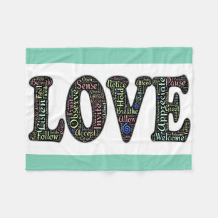 Cobertor De Velo Fleece Blanket/Love