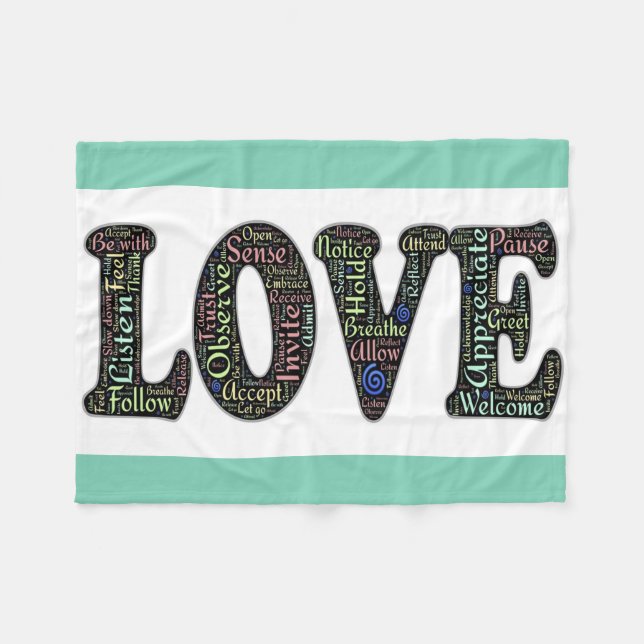 Cobertor De Velo Fleece Blanket/Love (Frente (Horizontal))