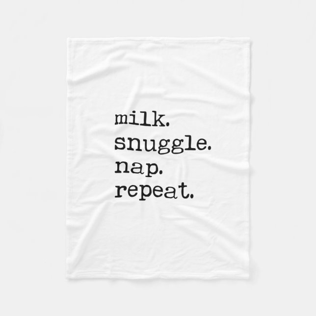 Cobertor De Velo Fleece Blanket - Milk, Snuggle, Nap, Repeat (Frente)