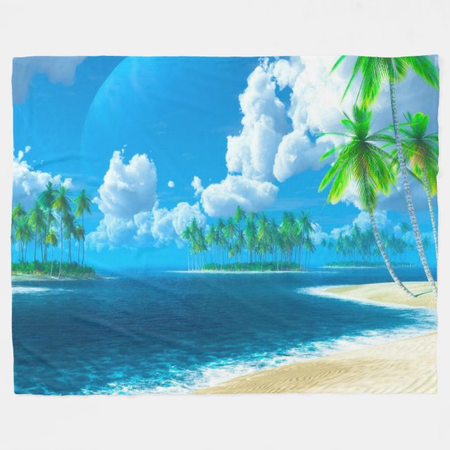 Cobertor De Velo Fleece Blanket/Praia (Frente (Horizontal))