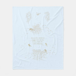 Cobertor De Velo Fleece Blanket Proverbs Trust in the Lord Blue Tan
