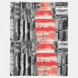 Cobertor De Velo Fleece Blanket – Red Pulse Abstract Design