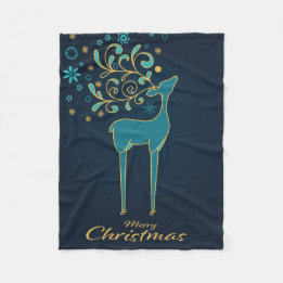Cobertor De Velo Fleece Blanket | Reindeer | Feliz Natal